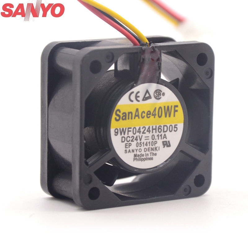 Sanyo 9WF0424H6D05 4020 DC 24V 0.11A 3-P axial cooling fan waterproof