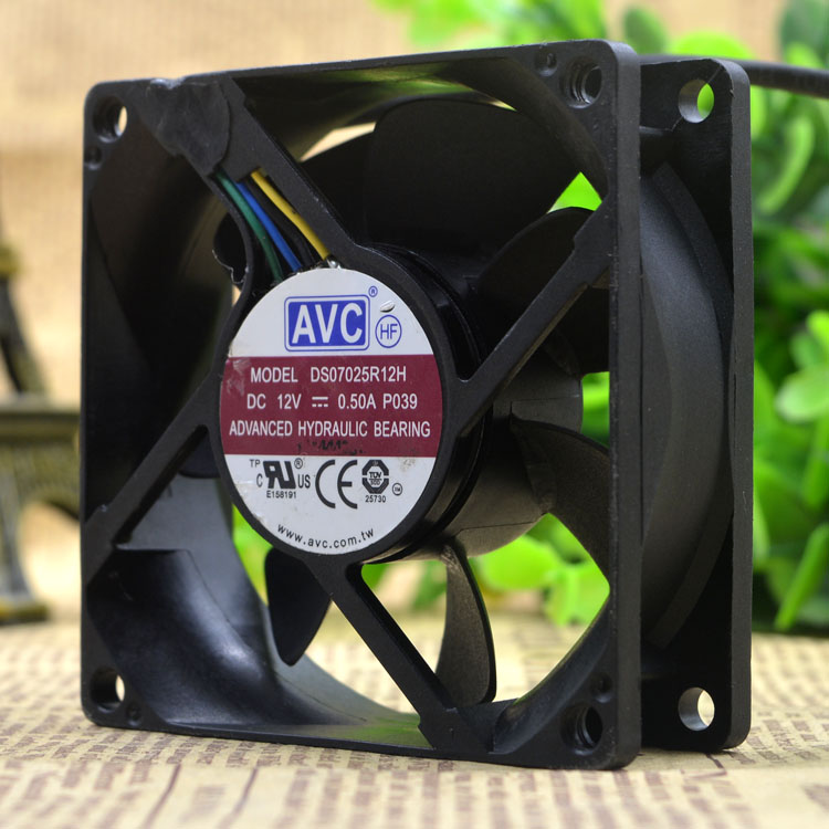 Original AVC DS07025R12H 12V 0.50A 7CM 7025 4 wire connection chassis fan