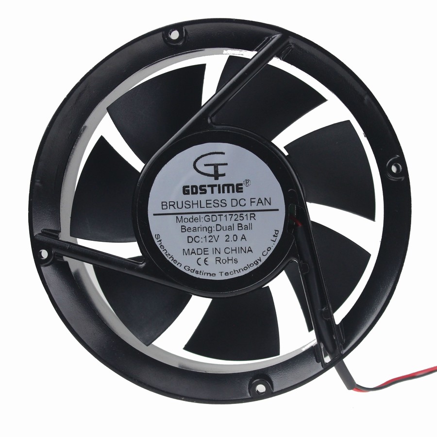 Gdstime 170mm 172x51mm DC 12V 17251 Dual Ball Industrial Axial Cooling Fan