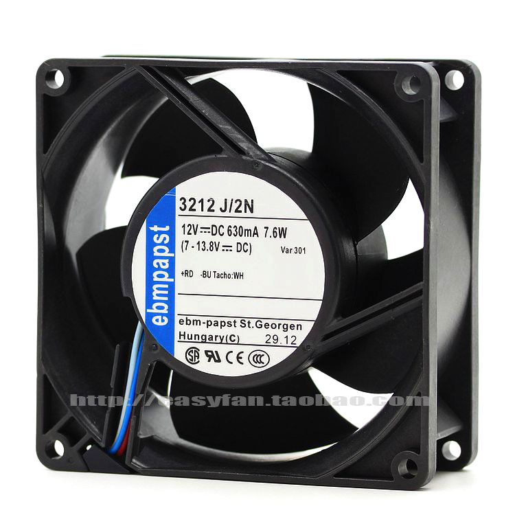 NEW FOR EBMPAPST 3212 J/2N 9238 12V 7.6W Server cooling fan
