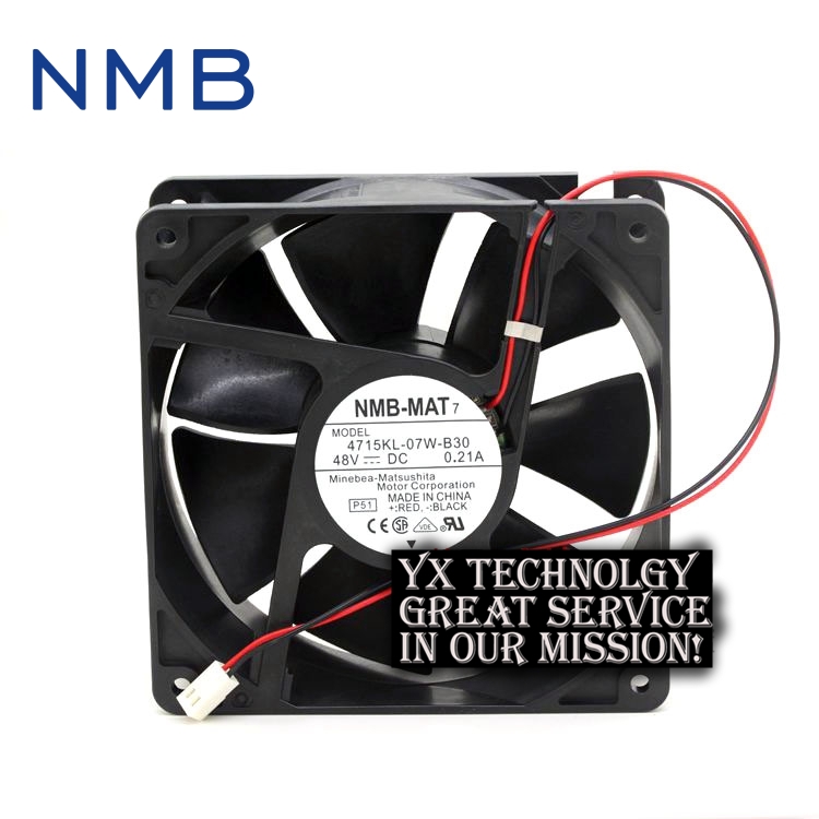 NMB 120*120*38mm 2-wire 12038 12CM 4715KL-07W-B30 48V 0.21A inverter DC fan