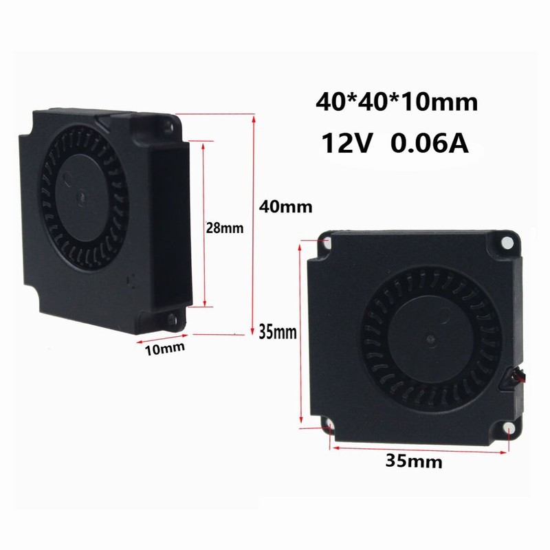 5PCS Gdstime 4010 3D Printer Cooling Fan 40mmx40mmx10mm 2Pin 12V 4cm DC Brushless Turbo Centrifugal Blower Cooler