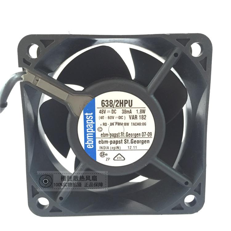 ebmpapst 638/2HPU 638 2HPU Server Square Fan DC 48V 1.8W 60x60x25mm 4-wire