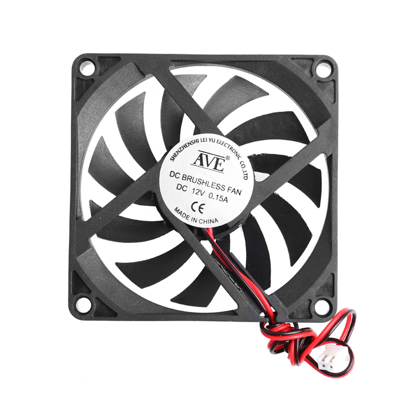 12V Cooler Fan for PC 2-Pin 80x80x10mm Computer CPU System Heatsink Brushless Cooling Fan 8010