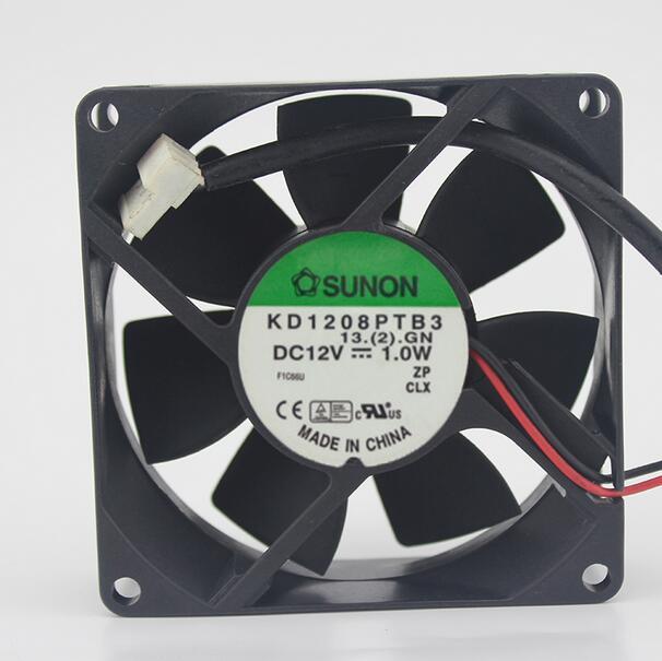 Original SUNON KD1208PTB3 8025 1.0W 80*80*25MM 8cm DC 12V 2-wire power supply cabinet cooling fan