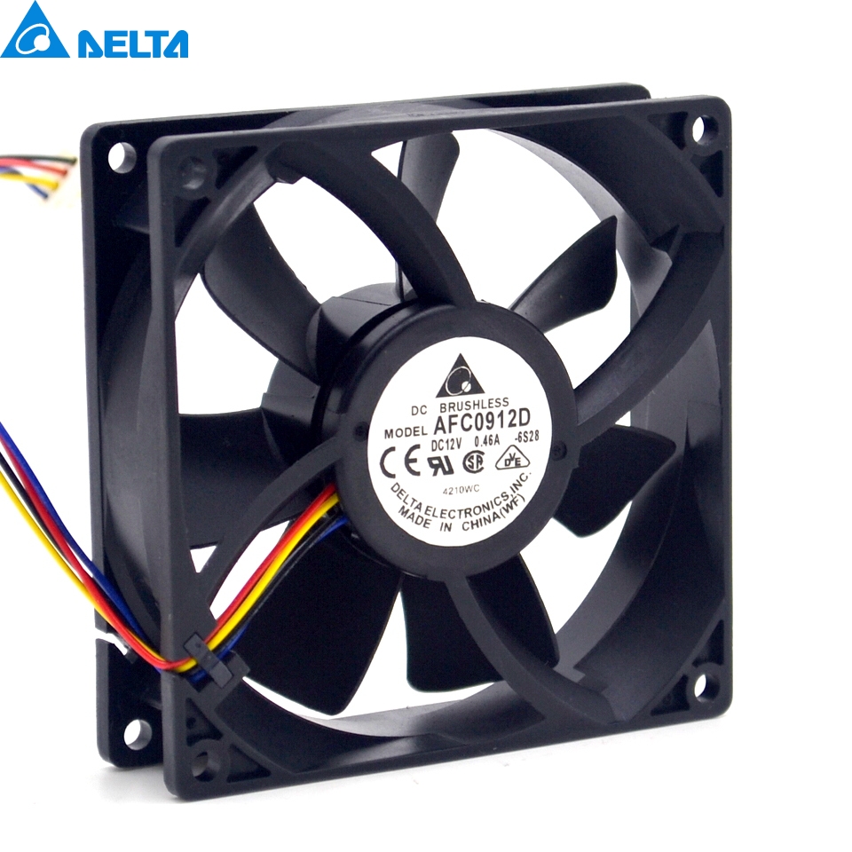 Delta New and Original sets of 9225 DC12V 0.46 A four-wire AFC0912D with speed control cooling fan for 92 * 92 * 25 mm