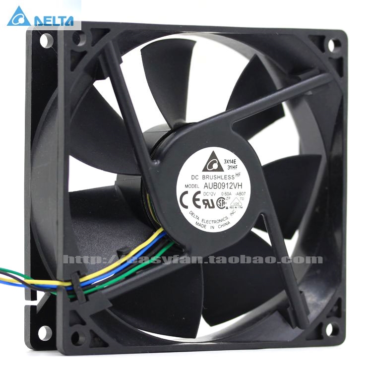 Delta AFB0912VH = AUB0912VH 9cm 90mm 90*90*25MM 9225 DC 12V 0.60A 4-pin pwm computer cpu cooling fans