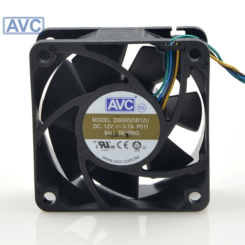 Free shipping original 6025 12V 0.7A 6cm/ DS06025B12U cm 4 wire temperature control CPU cooling fan
