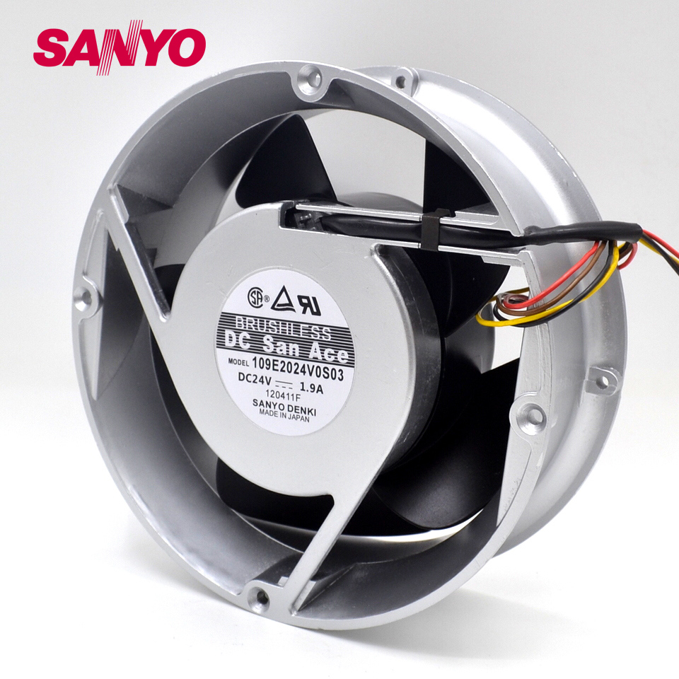 SANYO 109P0424H7D30 DC 24V 0.08A 40x40x15mm Server Square fan