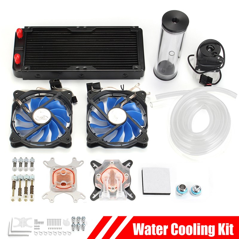 DIY PC Water Cooling Kit With 240mm Water Row + CPU Water Cooling System Kit Computers Radiator Pump Reservoir Heat Sink