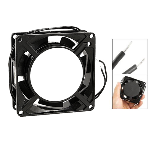 Black 120x120x25mm 2 Wire 0.1A AC Axial 220 240V Metal Industrial Cooler Cooling Fan