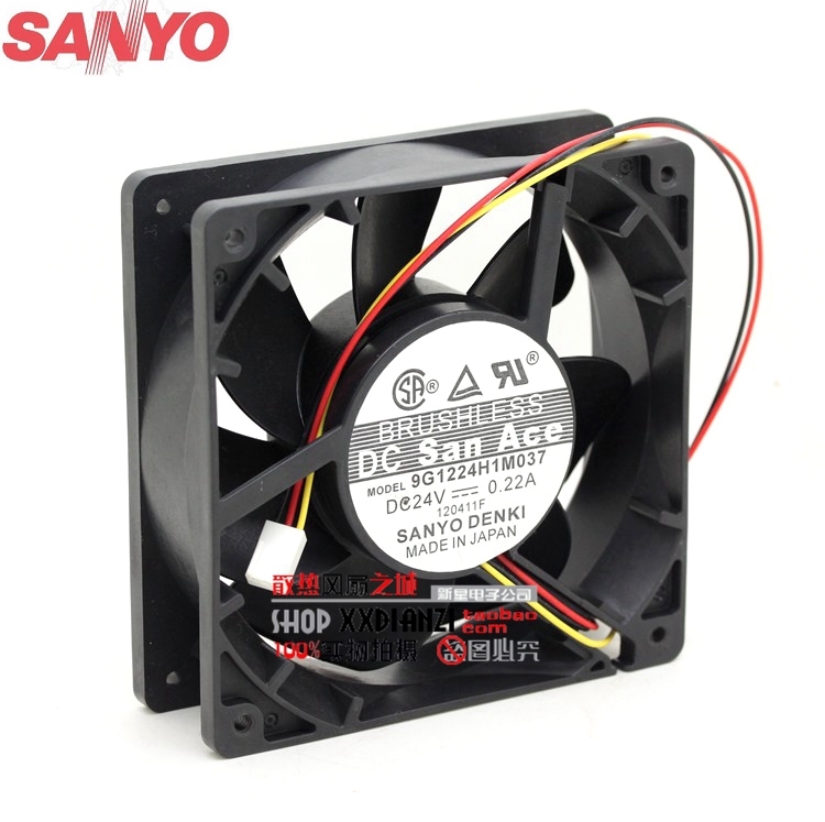 Original Sanyo 9G1224H1M037 24V 0.22A 12CM 12038 inverter fan server fans