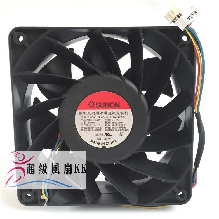 Original SUNON PMD4812PMB1-A 48V 0.31A 14.9W 12CM 12038 120x120x38mm 4-wire cooling fan