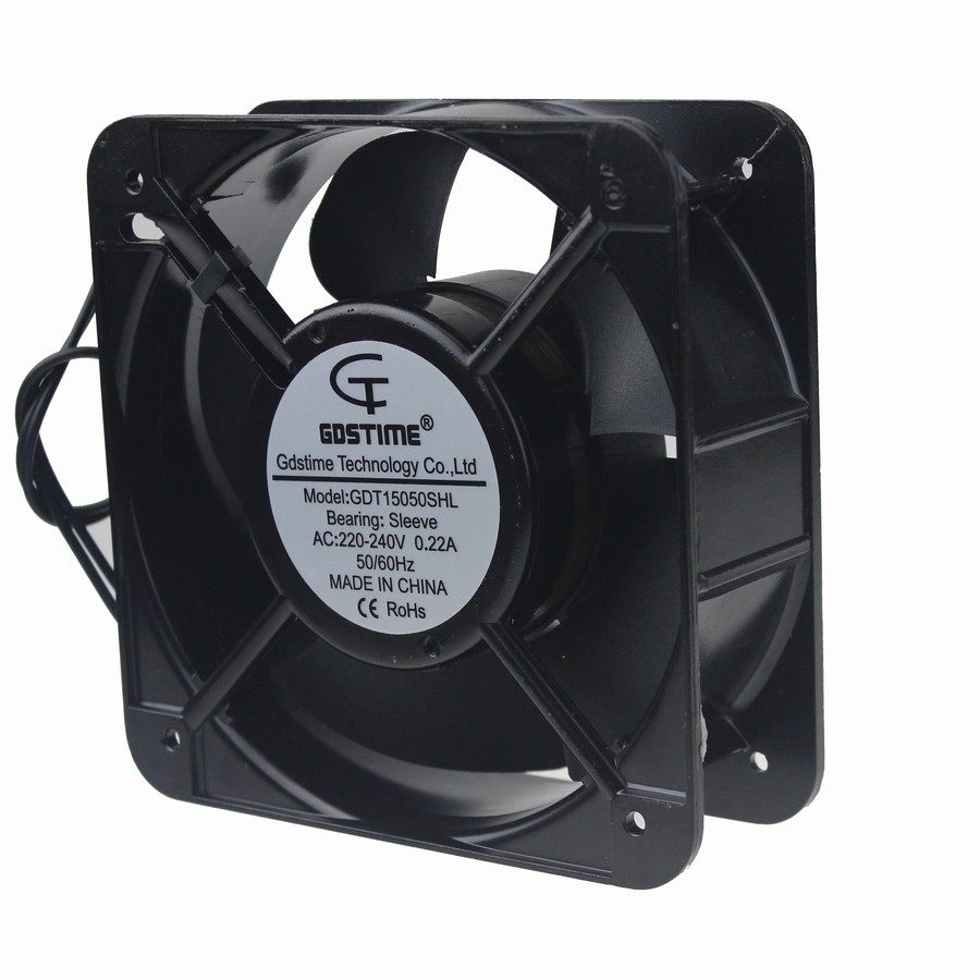 Gdstime 5pcs/lot 220V 2 Wire 150mm 15CM 15050 150x150x50mm Industrial Exhaust AC Axial Cooling Fan