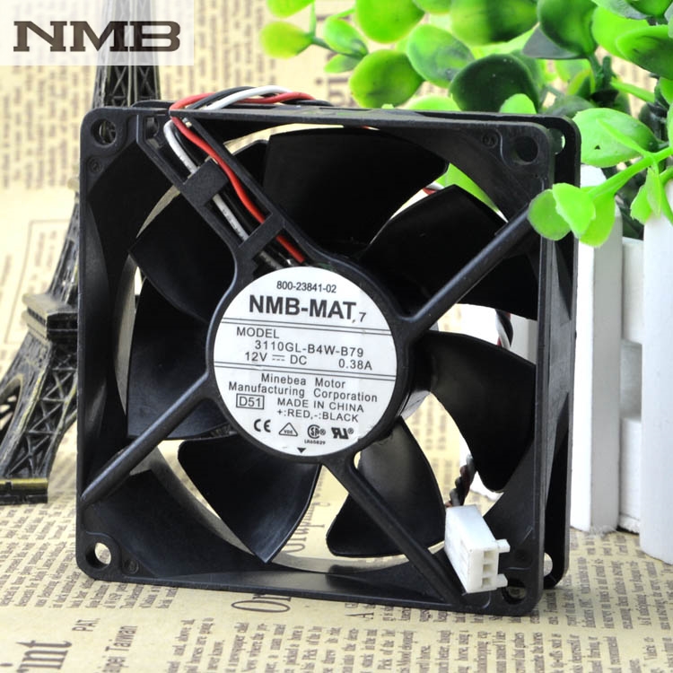 Original NMB 8025 8cm 80mm 3110KL-04W-B79 2851 2821 switch DC 12V 0.38A server inverter cooling fan