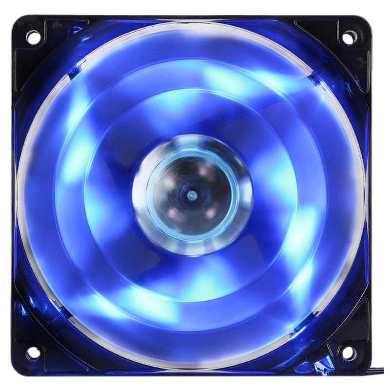 DC 12V 120mm 4 LED Noiseless PC Computer Case Cooling Cooler Fan 1300RPM(blue)