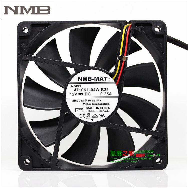 NMB 4710KL-04W-B29 12CM 120MM 1225 12025 120*120*25MM 12V 0.25A cooling FAN