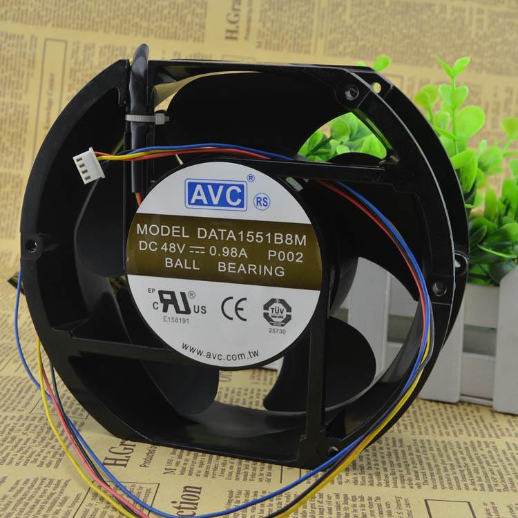 Genuine AVC 17251 DATA1551B8M DC 48V 0.98A metal shell high temperature resistant 4-Wires cooling Fan