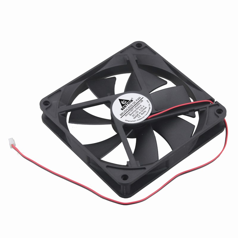 Gdstime 1 Piece DC 12V 2Pin 140x140x25mm 14025 CPU Computer Case Cooling Fan 140mm x 25mm 14cm PC Cooler 5.5 inch