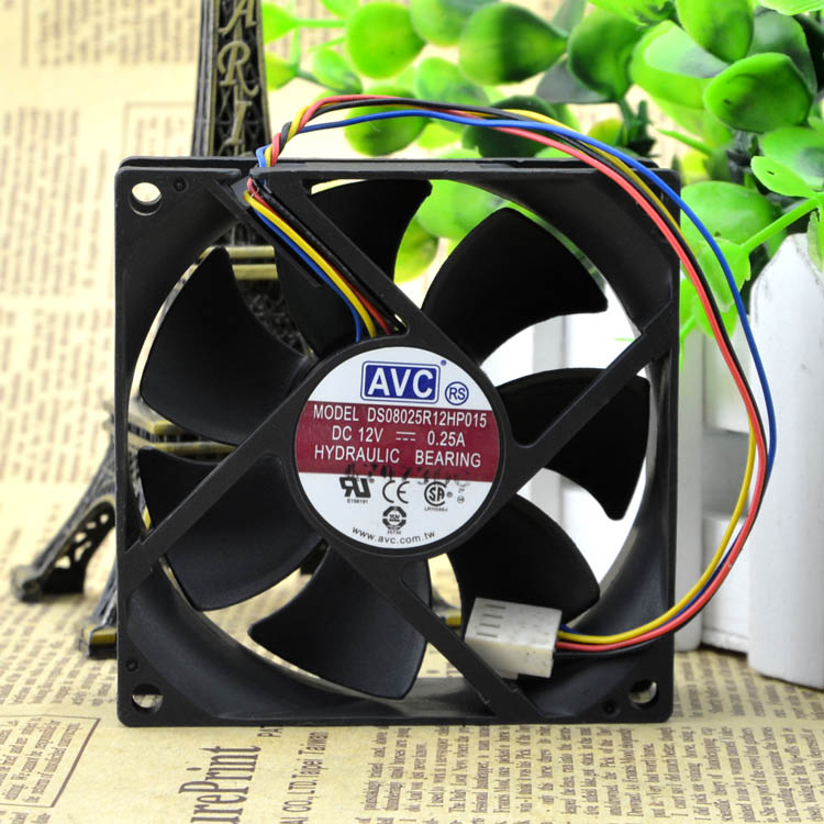 New original 8025 8cm 12V 0.25A 4 wire WM temperature control chassis fan DS08025R12HP015