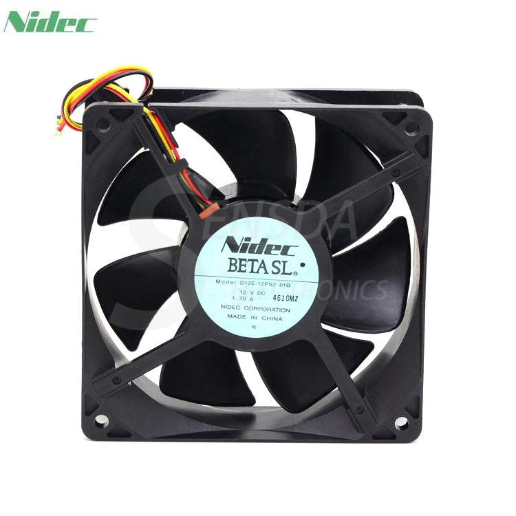Nidec D12E-12PS2 01B 12038 120mm 12cm DC 12v 1.70a 12 cooling fan server inverter case cooler