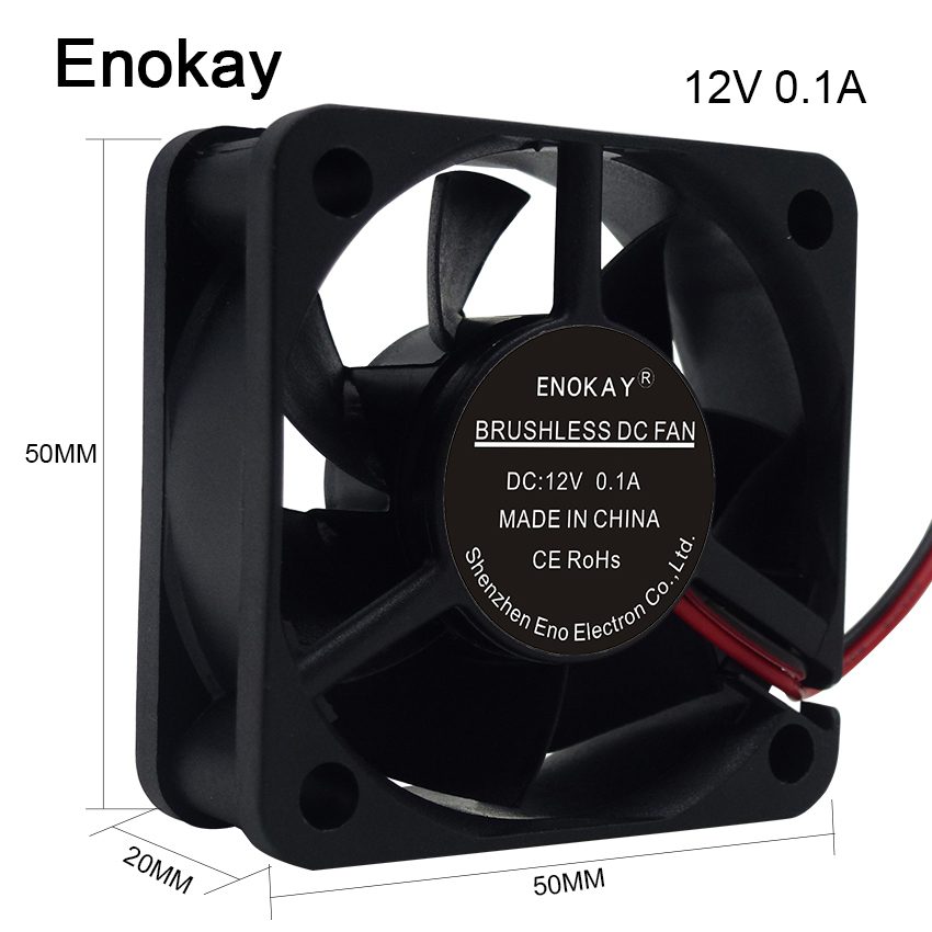 Enokay 5pcs/lot DC 12V 24V 50x50xmm High Speed 50 5cm Miro Brushless Axial Motor Cooling Fan CPU Cooler Wholesale