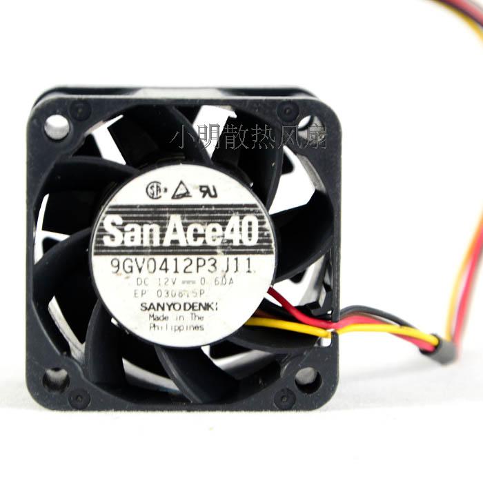 Free Delivery. 4 cm 4028 double ball 9 gv0412p3j11 four-wire PWM big air volume fan