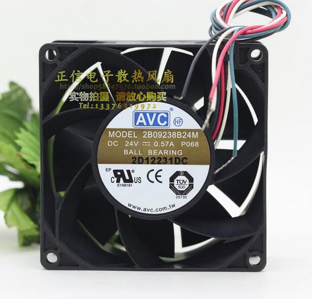 AVC 9CM 9238 DC 24V 0.57A 2B09238B24M P068 92*92*38mm 4-lines heatsink cooling fan