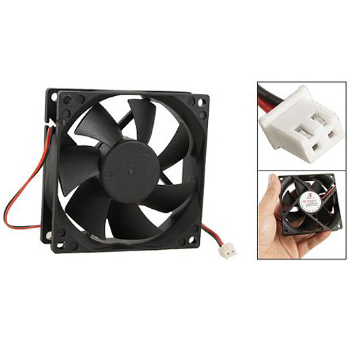 BSBL DC 12V Black 80mm Square Plastic Cooling Fan For Computer PC Case