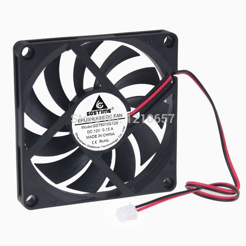 30Pcs lot Gdstime Brushless Axial Industrial Flow Cooling Fan 80mm x 10mm 8010S DC 12V 2Pin