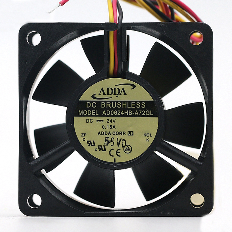 Original ADDA AD0624HB-A72GL 6025 24V 0.15A 6CM 3-lines inverter server cooling fan