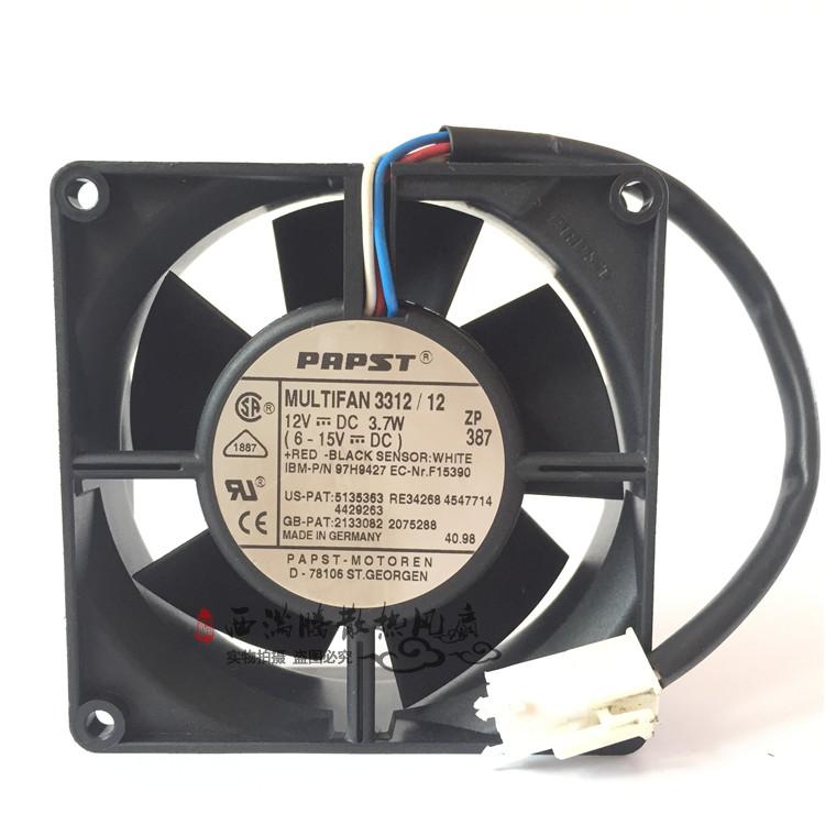 Original PAPST MULTIFAN3312 / 12 12V3.7W 9CM 9032 90 * 90 * 32MM 3-wire double ball cooling fan