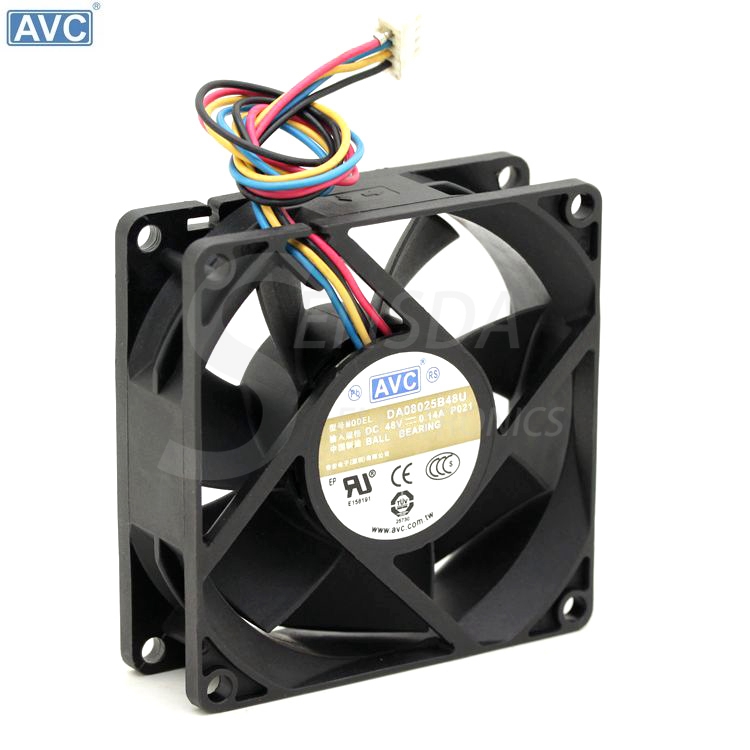 AVC DA08025B48U P021 DC48V 0.14A 4-wire 80x80x25mm server inverter industrial case cooling fans