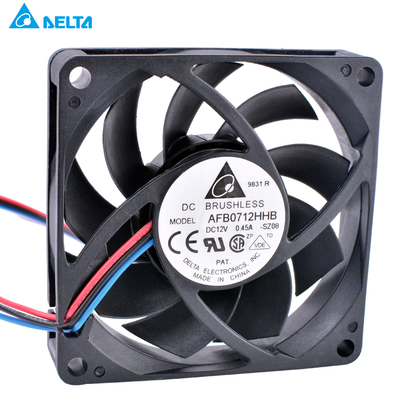 AFB0712HHB DELTA 70mm fan 7015 70x70x15mm 12V 0.45A 3-pin double ball bearing large air volume cooling fan