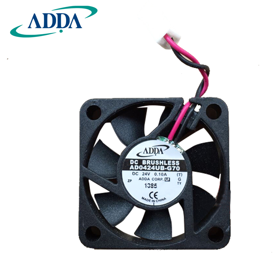ADDA Original AD0424UB-G70 DC 24V 0.1A 4010 40*40*10mm 2 Wires 6800RPM Double Ball Bearing Cooling Fan