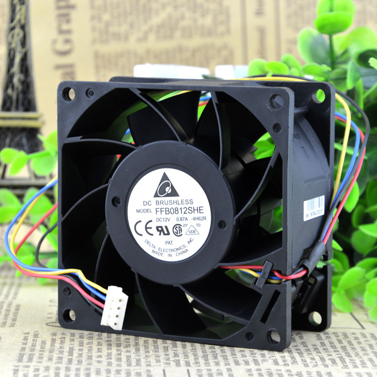 Free Delivery. 8038 8 cm 12 where v0. 87 a double ball FFB0812SHE four-wire PWM control fan