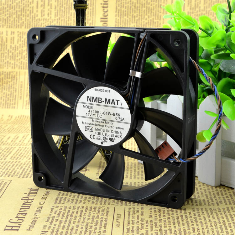 NMB 4710KL-04W-B56 12cm 125 1mm 0.72A 4-wire PWM industrial case axial cooling fans