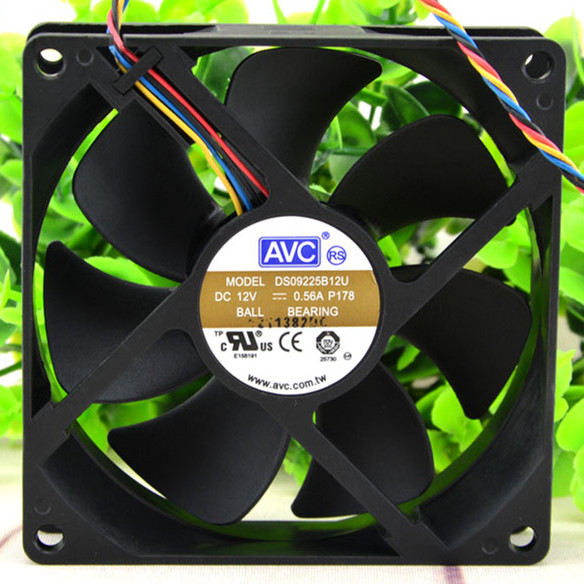 AVC DS09225B12U 12V 0.56A 9CM 9025 2 wire Double ball bearing cooling fan