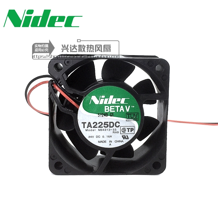 Nidec New fan TA225DC M34313-55 6CM 24V 0.16A 6025 wind inverter fan