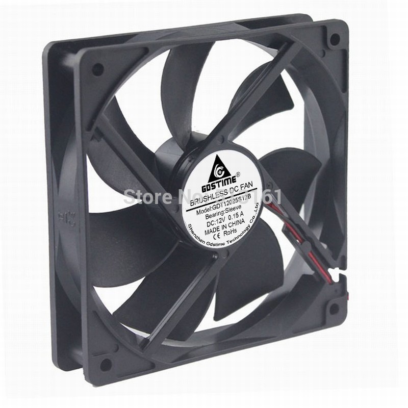 5pcs/lot Gdstime High Speed 2Pin 12025 12V DC Ventilation 120mm 120x25mm Cooling Fan