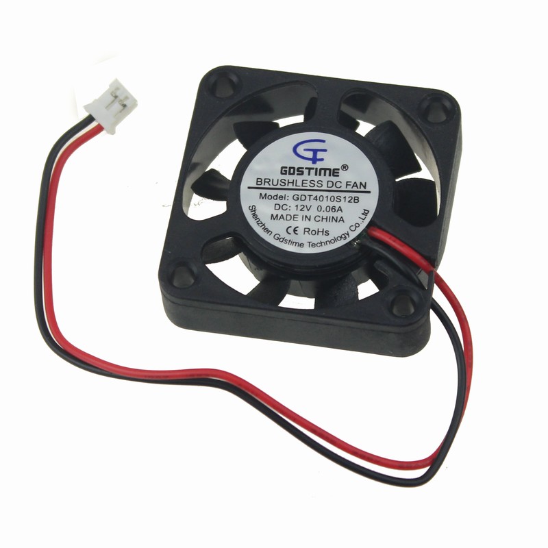 2pcs Gdstime 12V 2Pin 40x40x10mm Small Micro Brushless Cooler DC Cooling Fan 40mm x 10mm 4010 Silent 9 Blades