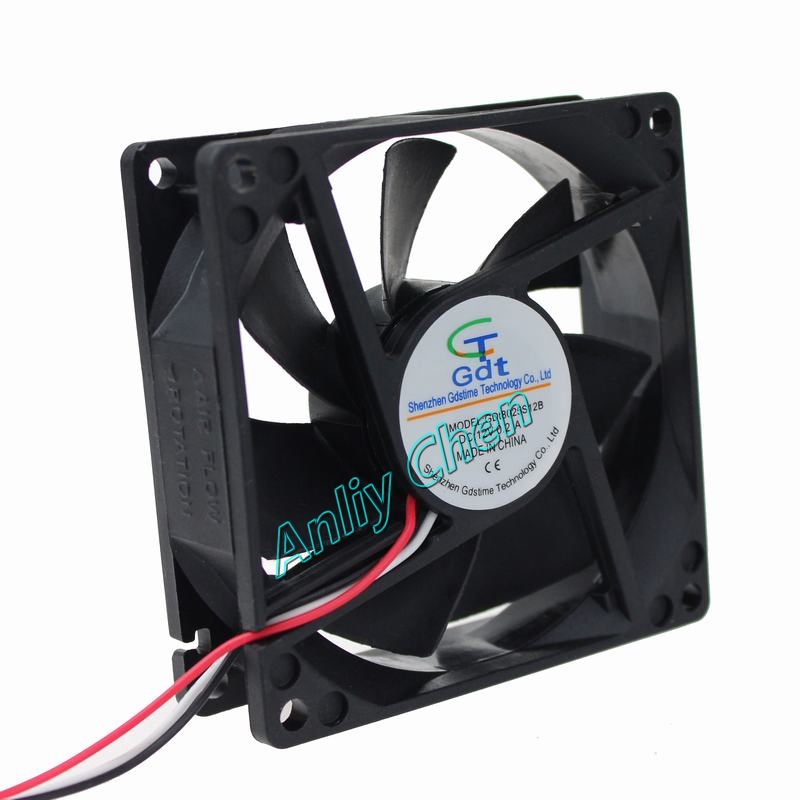 Gdstime 200 pieces DC Heatsink Cooler 80x25mm 2 Pin 8cm CPU PC Cooling Fan 80mm Exhaust PC Fan 12V 2P Connector wholesale