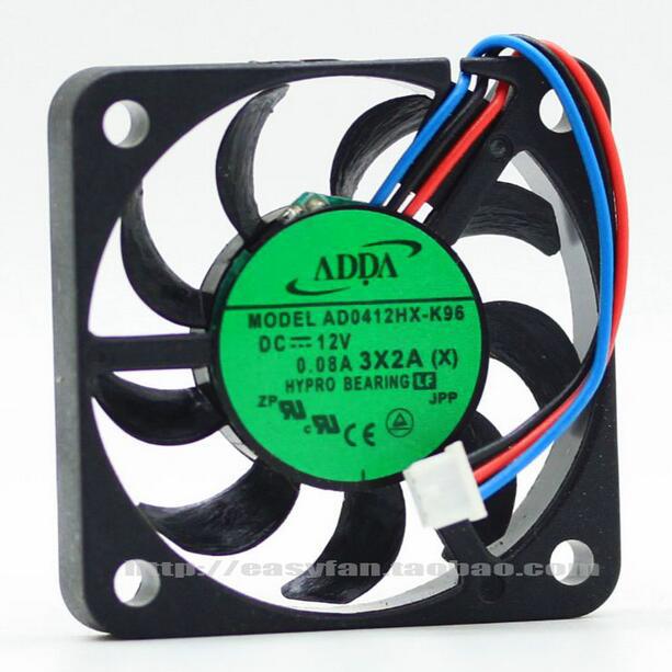ADDA AD0412HX-K96 4006 4CM 12V 0.08A 40*40*6mm 3 line thin mute cooling fan