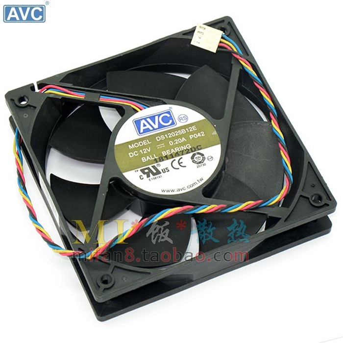 Wholesale AVC DS125B12E 1*1*25 mm chassis power CPU computer cooling fan 4P pwm tempreture controller