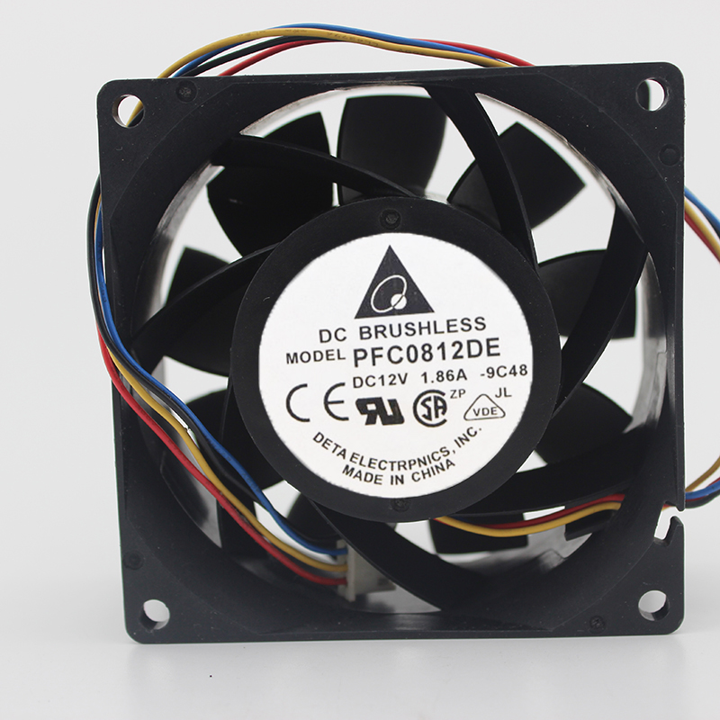 Original 8038 8CM server fan four-wire PWM control speed 1.86A large air volume PFC0812DE