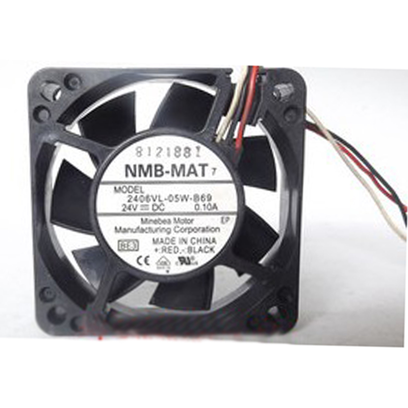 For NMB 2406VL-05W-B69 cooling fan 3pin for FANUC A90L-0001-0552 24V 0.10A 6cm