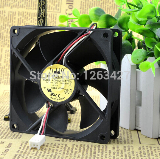 Wholesale: the original ADDA 90*90*25 9CM 12V 0.25A 3 pin case fan AD0912HS-A76GL