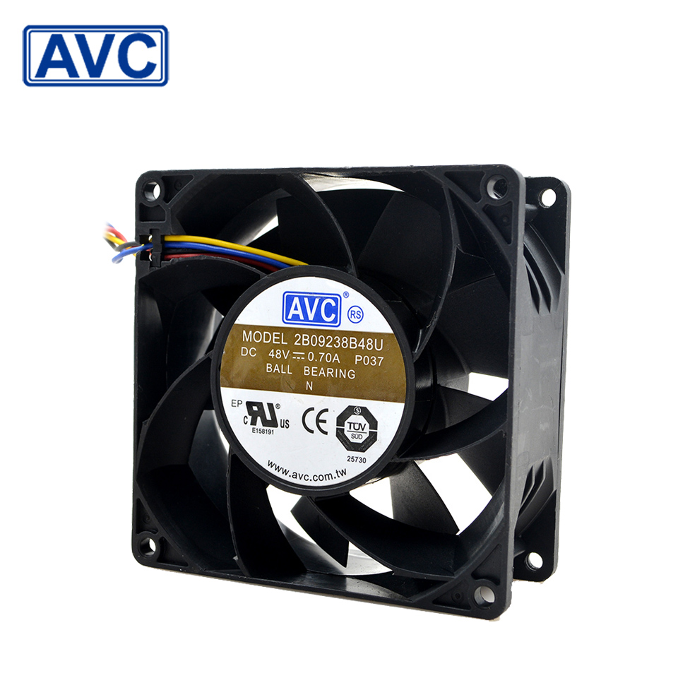 AVC 92*92*38 2B09238B48U 9238 48V 0.7A 4-wire radiator fan with Terminal converter