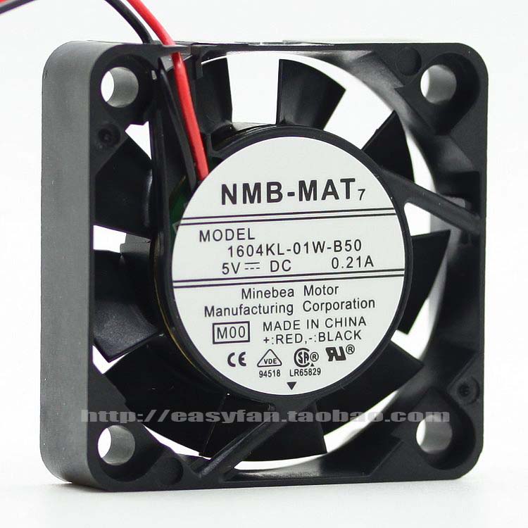 NEW NMB-MAT Minebea 1604KL-01W-B50 4010 5V 0.21A 4CM Double Ball bearing cooling fan