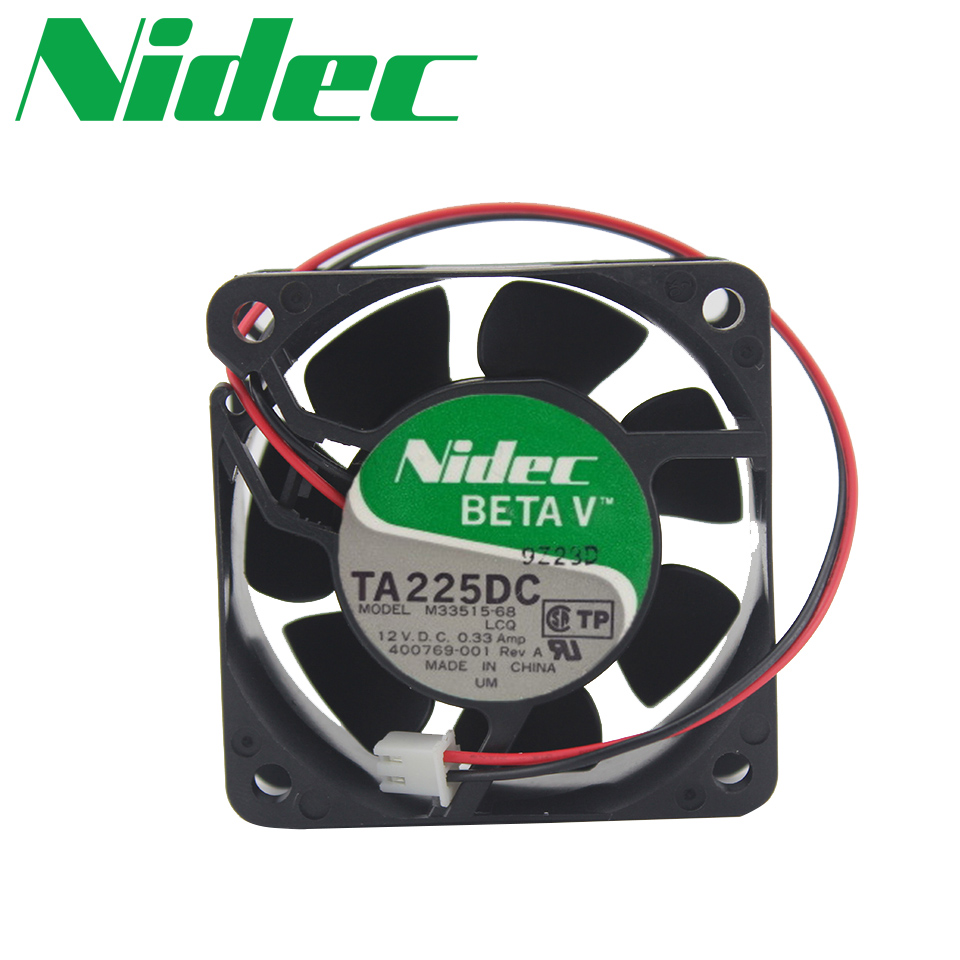 Free shipping Nidec Original new TA225DC M33515-68 12V 0.33A 6CM 6025 three -wire fan 60*60*25mm